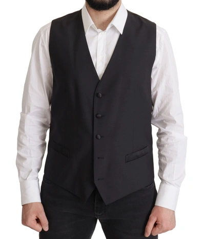 Dolce & Gabbana Dark Blue Single Breasted Martini Blazer In Blue