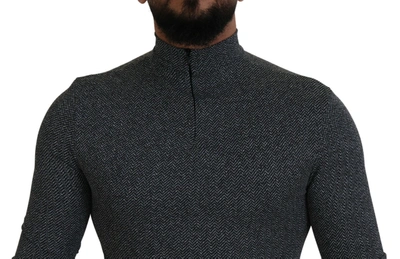 Shop Dolce & Gabbana Elegant Dark Gray Pullover Men's Sweater