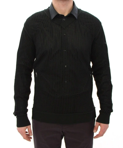 Dolce & Gabbana Dark Green Runway Netz Pullover Netted Sweater In Green