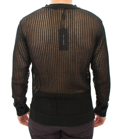 Dolce & Gabbana Dark Green Runway Netz Pullover Netted Sweater In Green