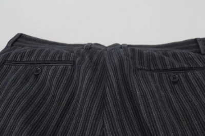 Shop Dolce & Gabbana Elegant Striped Chino Dress Men's Pants In Dark Gray