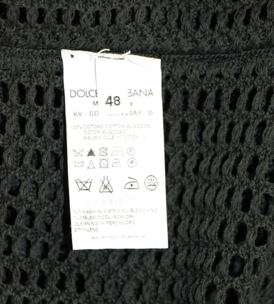 Dolce & Gabbana Dark Green Runway Netz Pullover Netted Sweater In Green