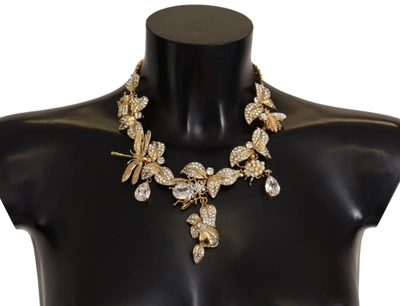 Shop Dolce & Gabbana Elegant Sicily Floral Bug Statement Women's Necklace In Gold