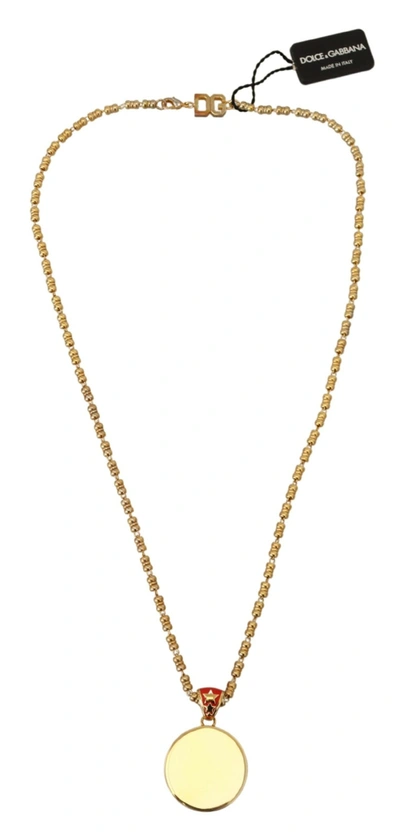 Shop Dolce & Gabbana Elegant Gold Charm Chain Women's Necklace