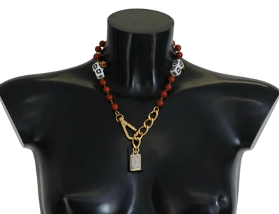 Shop Dolce & Gabbana Elegant Multicolor Statement Women's Necklace In Gold