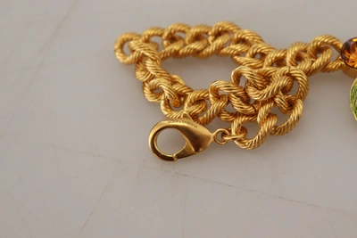 Shop Dolce & Gabbana Elegant Floral Fruit Motif Gold Women's Necklace