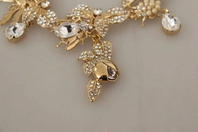 Shop Dolce & Gabbana Elegant Sicily Floral Bug Statement Women's Necklace In Gold