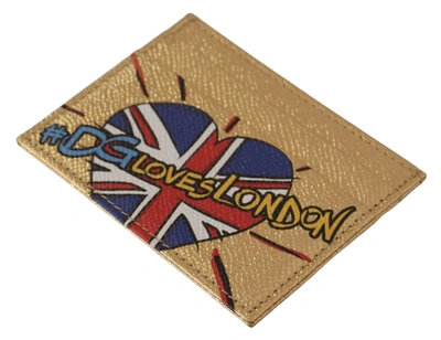 Shop Dolce & Gabbana Gold Leather #dgloveslondon Women Cardholder Case Women's Wallet