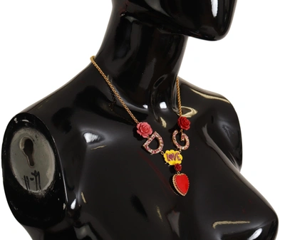 Shop Dolce & Gabbana Glamorous Gold Crystal Charm Women's Necklace