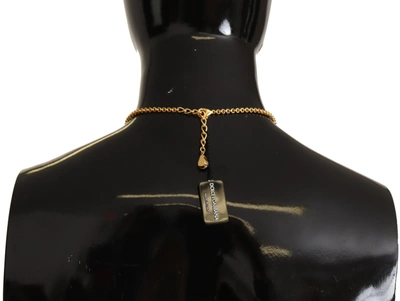 Shop Dolce & Gabbana Glamorous Gold Crystal Charm Women's Necklace