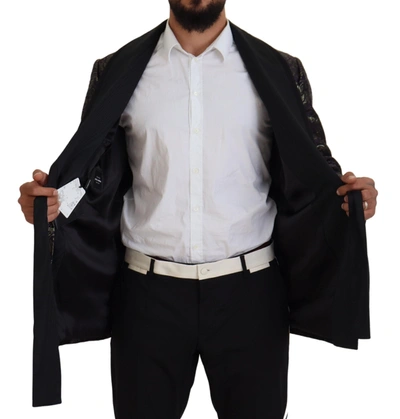 Dolce & Gabbana Gold Purple Baroque Jacket Blazer Robe In Gold