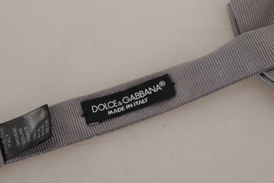 Shop Dolce & Gabbana Elegant Gray Silk Bow Men's Tie