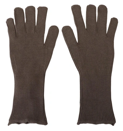 Shop Dolce & Gabbana Elegant Cashmere-silk Blend Winter Men's Gloves In Grey