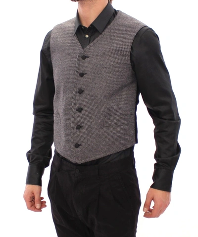 Shop Dolce & Gabbana Elegant Single Breasted Gray Dress Men's Vest