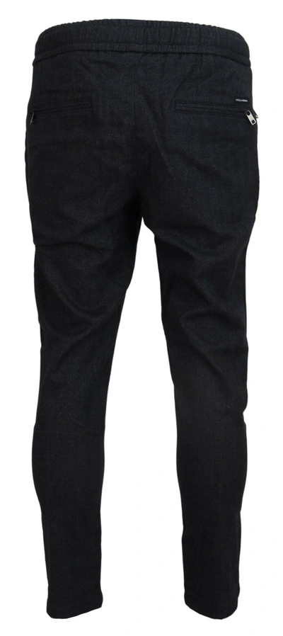 Dolce & Gabbana Gray Cotton Jogger Men Men's Pants In Gray