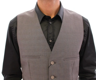 Shop Dolce & Gabbana Elegant Gray Slim Fit Dress Men's Vest
