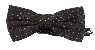 Shop Dolce & Gabbana Elegant Polka Dot Silk Bow Men's Tie In Black