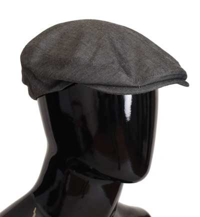 Shop Dolce & Gabbana Elegant Gray Newsboy Men's Hat