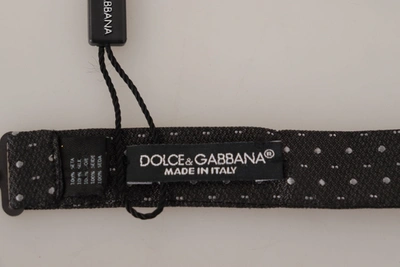 Dolce & Gabbana Gray Polka Dot 100% Silk Neck Papillon Tie In Black