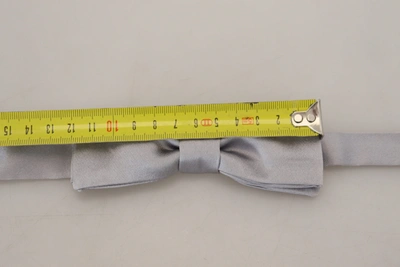 Dolce & Gabbana Gray Silk Adjustable Men Neck Papillon Bow Tie In Gray