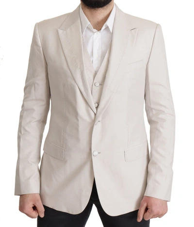 Dolce & Gabbana Gray Silk Single Breasted 2 Pc Blazer In Gray