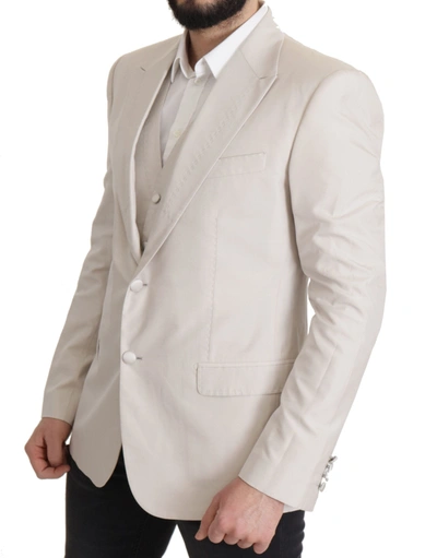 Dolce & Gabbana Gray Silk Single Breasted 2 Pc Blazer In Gray