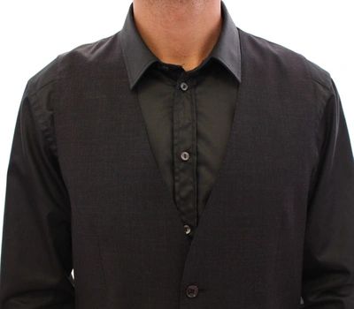 Shop Dolce & Gabbana Sleek Gray Wool Dress Men's Vest