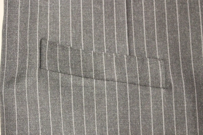 Dolce & Gabbana Gray Striped Wool Single Breasted Vest In Gray