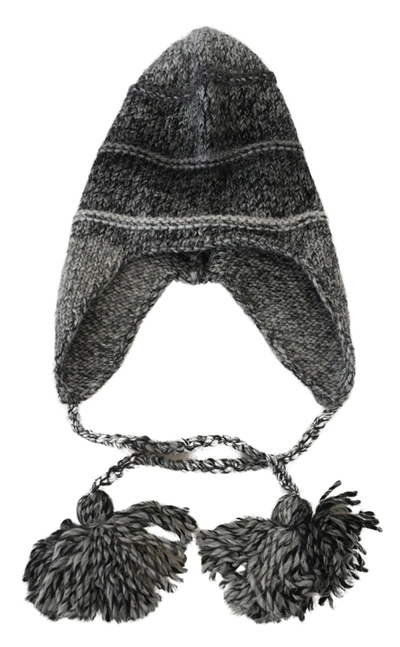Dolce & Gabbana Gray Warm Fleece Ear Flaps Knit Beanie Hat In Gray