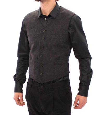 Dolce & Gabbana Elegant Gray Wool Blend Dress Men's Vest In Gray