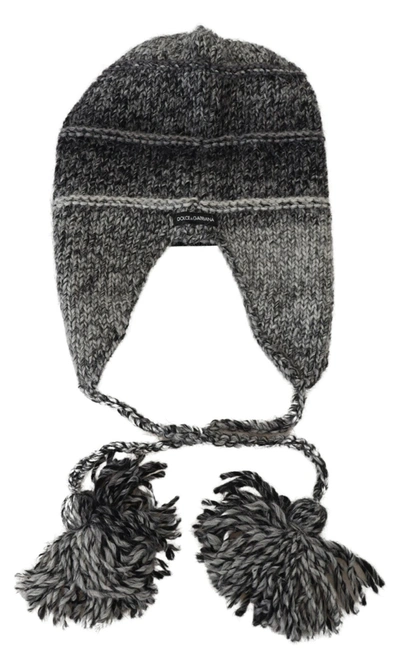 Shop Dolce & Gabbana Elegant Gray Knitted Beanie Men's Hat