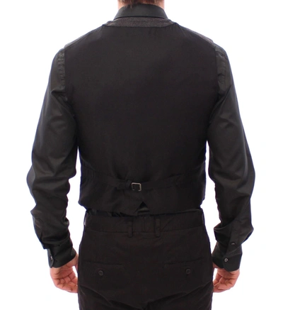 Dolce & Gabbana Gray Wool Blend Logo Vest Gilet Weste In Gray