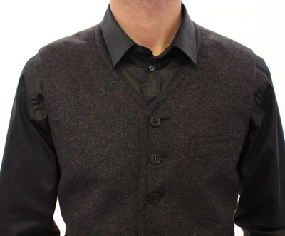 Dolce & Gabbana Elegant Gray Wool Blend Dress Men's Vest In Gray