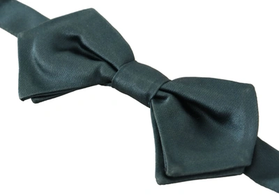 Shop Dolce & Gabbana Elegant Green Silk Bow Men's Tie