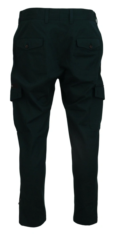 Shop Dolce & Gabbana Green Cargo Cotton Stretch Jeans Men's Pant