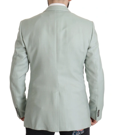 Shop Dolce & Gabbana Elegant Mint Green Silk-cashmere Men's Blazer