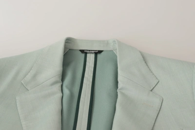 Shop Dolce & Gabbana Elegant Mint Green Silk-cashmere Men's Blazer