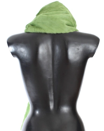 Shop Dolce & Gabbana Elegant Green Fur Shoulder Wrap Women's Scarf