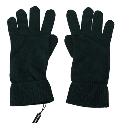 Shop Dolce & Gabbana Elegant Cashmere Wrist Length Gloves In Dark Women's Green In Dark Green