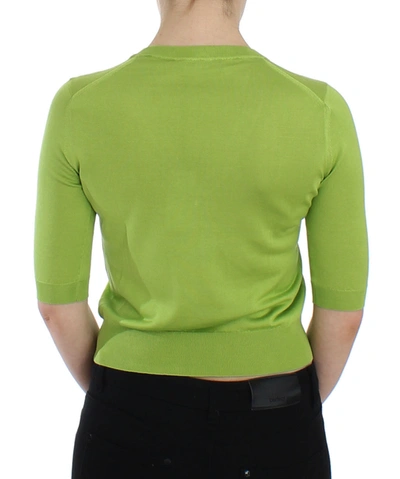 Shop Dolce & Gabbana Green Wool V-neck Pullover Sweater Women's Top