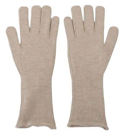 Shop Dolce & Gabbana Elegant Ivory Cashmere-silk Blend Men's Gloves In White