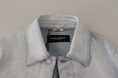 Shop Dolce & Gabbana Elegant Light Blue Denim Men's Jacket