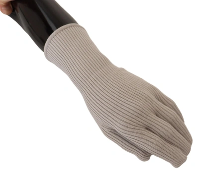 Shop Dolce & Gabbana Elegant Light Gray Cashmere Men's Gloves In Grey