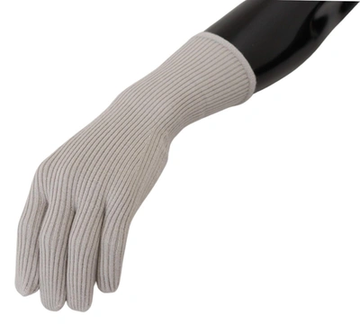 Shop Dolce & Gabbana Elegant Light Gray Cashmere Men's Gloves In Grey