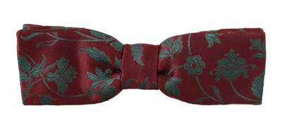 Shop Dolce & Gabbana Elegant Maroon Patterned Bow Men's Tie