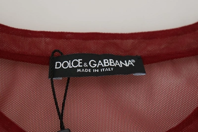 Dolce & Gabbana Maroon Nylon Two Layer Shift Mini Dress In Maroon