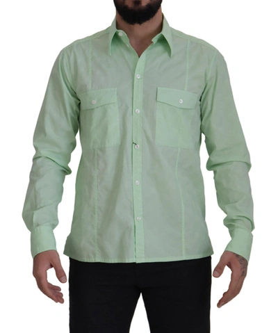 Shop Dolce & Gabbana Mint Green Slim Fit Casual Button-down Men's Shirt