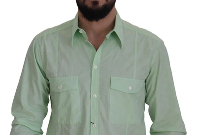 Shop Dolce & Gabbana Mint Green Slim Fit Casual Button-down Men's Shirt