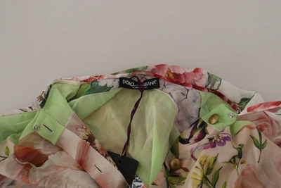 Dolce & Gabbana Floral Print Silk Paneled Blouse In Multicolor
