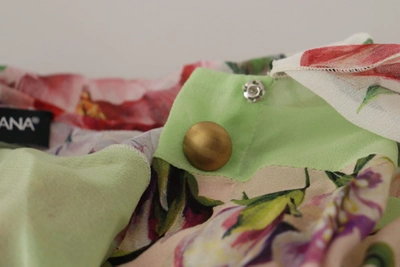 Dolce & Gabbana Floral Print Silk Paneled Blouse In Multicolor